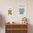 Safari Animal Bible Verse Nursery Prints Set of 9 - Dolly and Fred Designs