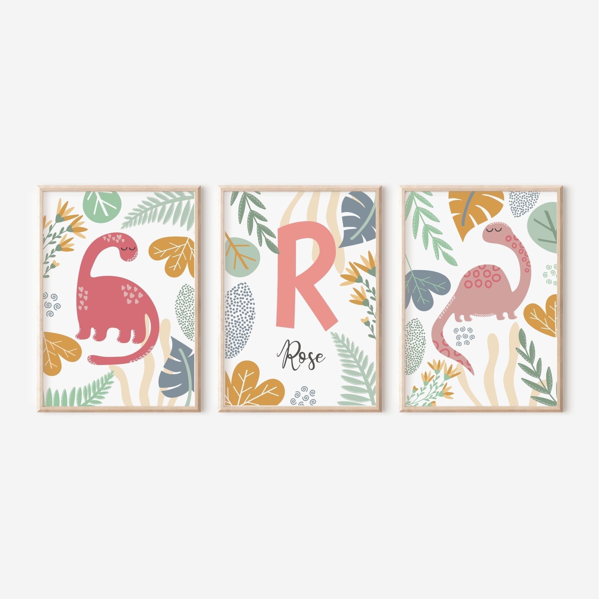 Scandi Themed Dinosaur Print Set - Dolly and Fred Designs