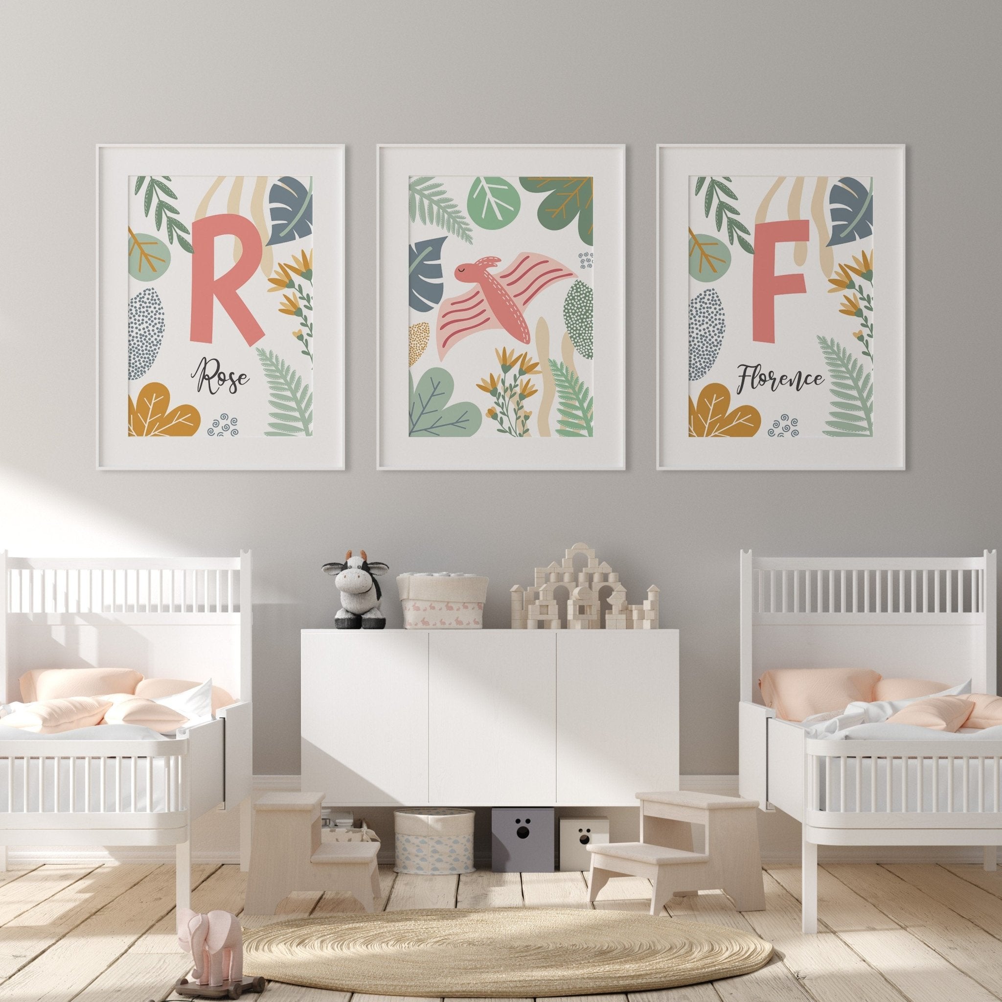 Scandi Themed Dinosaur Print Set - Dolly and Fred Designs