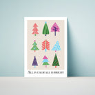 Scandinavian Style Christmas Tree Wall Art Print - Dolly and Fred Designs