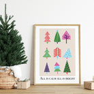 Scandinavian Style Christmas Tree Wall Art Print - Dolly and Fred Designs