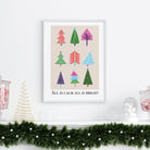 Scandinavian Style Christmas Tree Wall Art Print - Dolly and Fred Designs