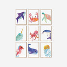 Sea animal nursery print set of 3 - Dolly and Fred Designs