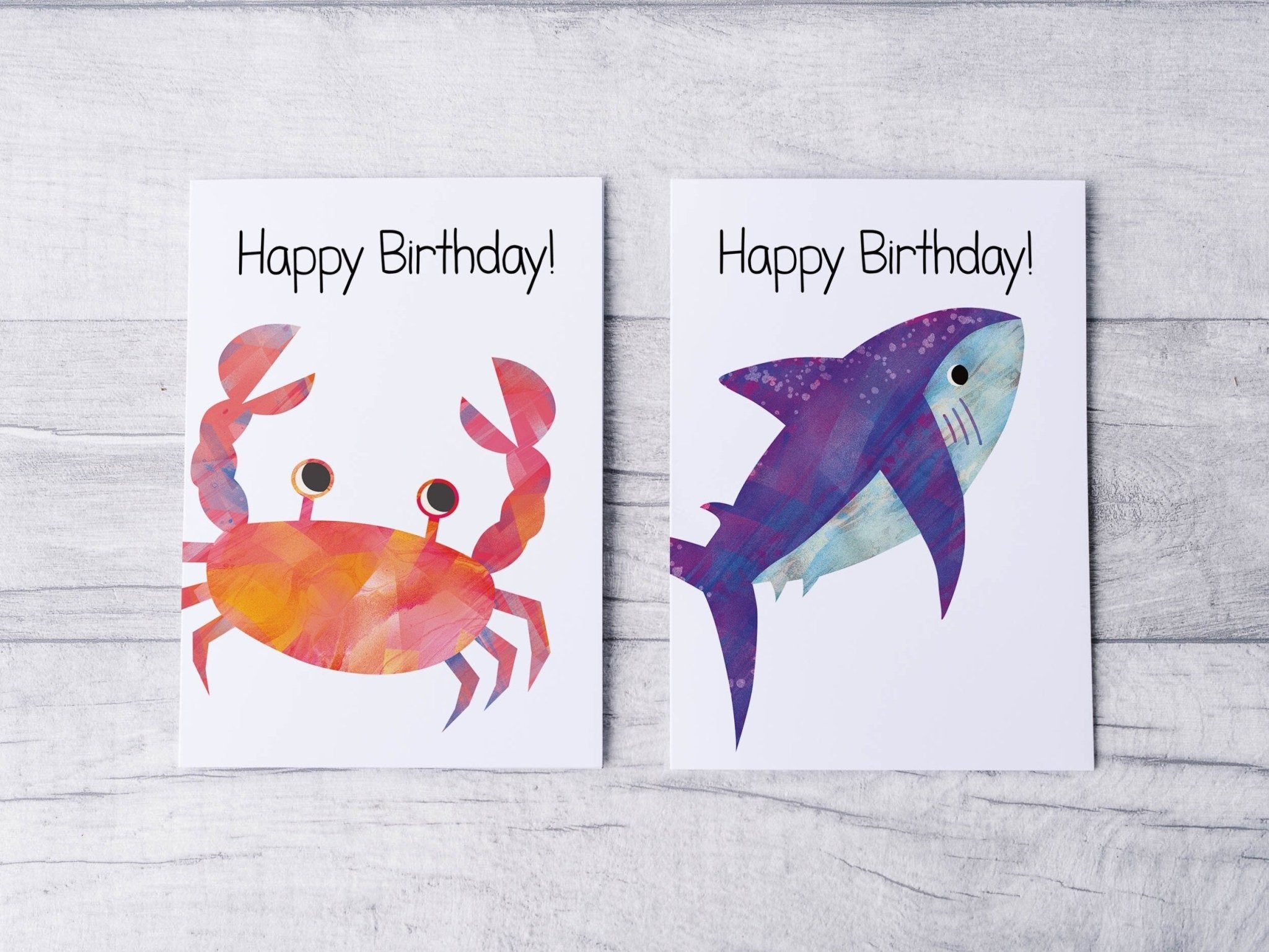 Sea Animal Themed Birthday Card Pack - Dolly and Fred Designs