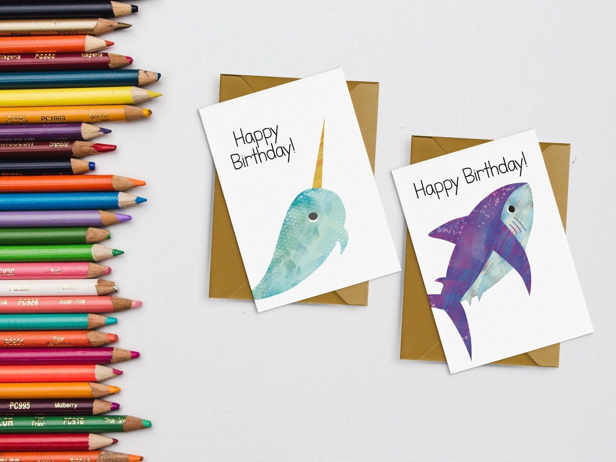 Sea Animal Themed Birthday Card Pack - Dolly and Fred Designs