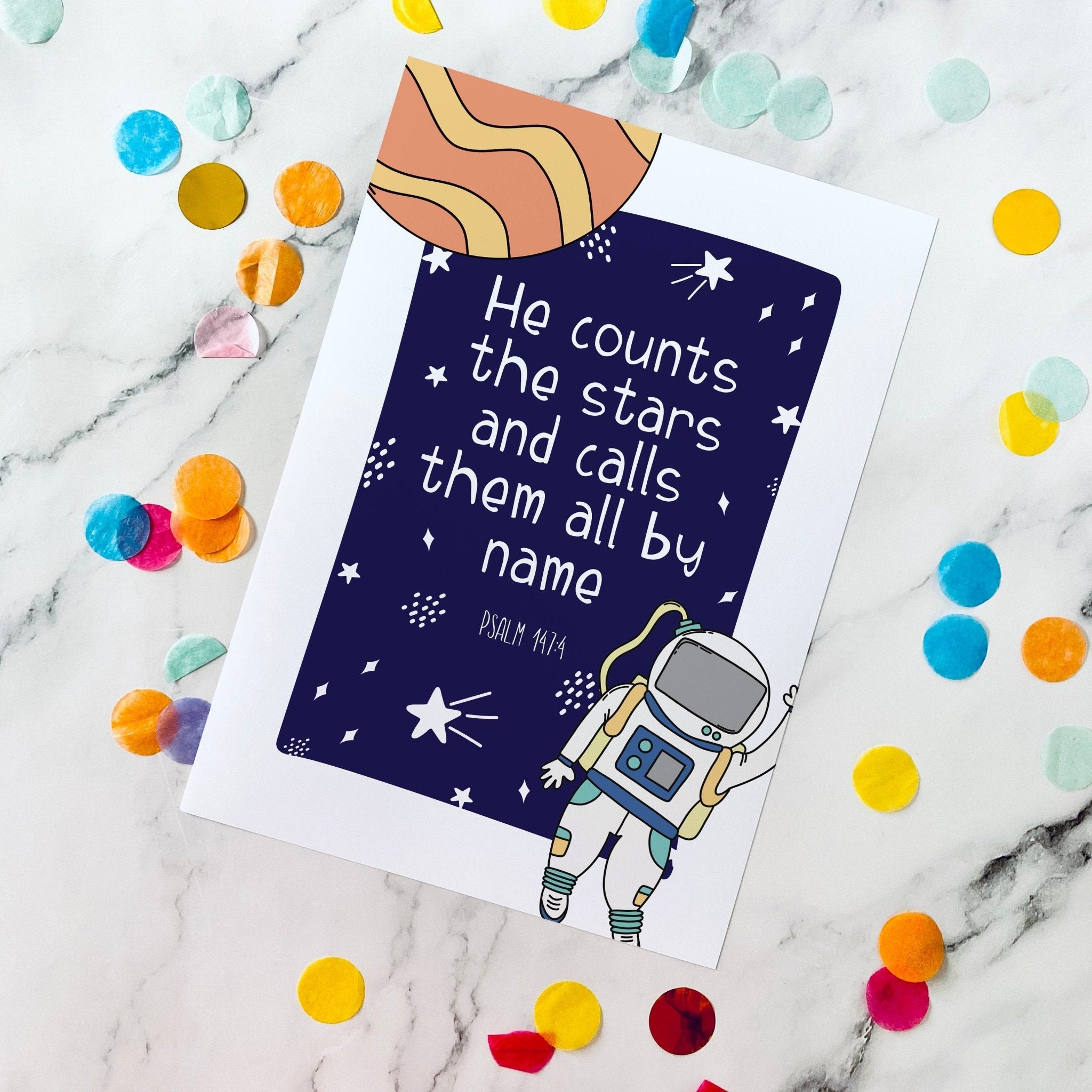 Space Bible Verse Print Set of 3 - Dolly and Fred Designs