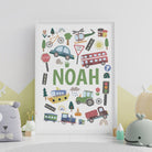 Transport Themed Name Print - Dolly and Fred Designs