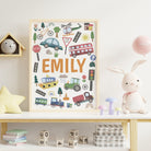 Transport Themed Name Print - Dolly and Fred Designs