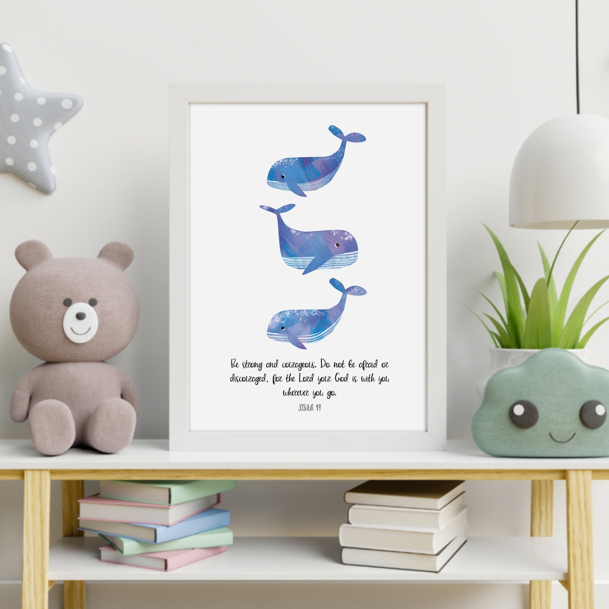 Whale Nursery Bible Verse Print - Dolly and Fred Designs