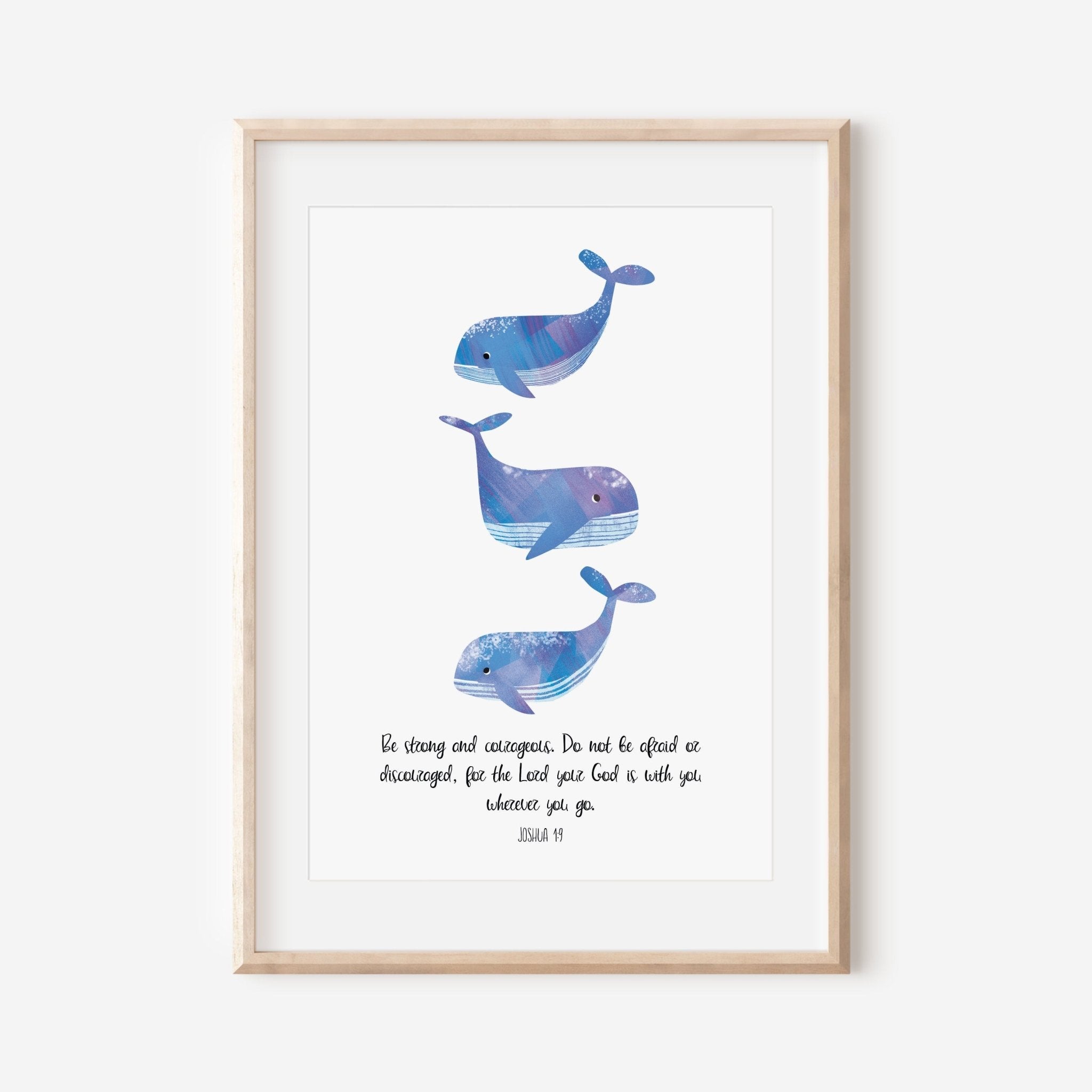 Whale Nursery Bible Verse Print - Dolly and Fred Designs