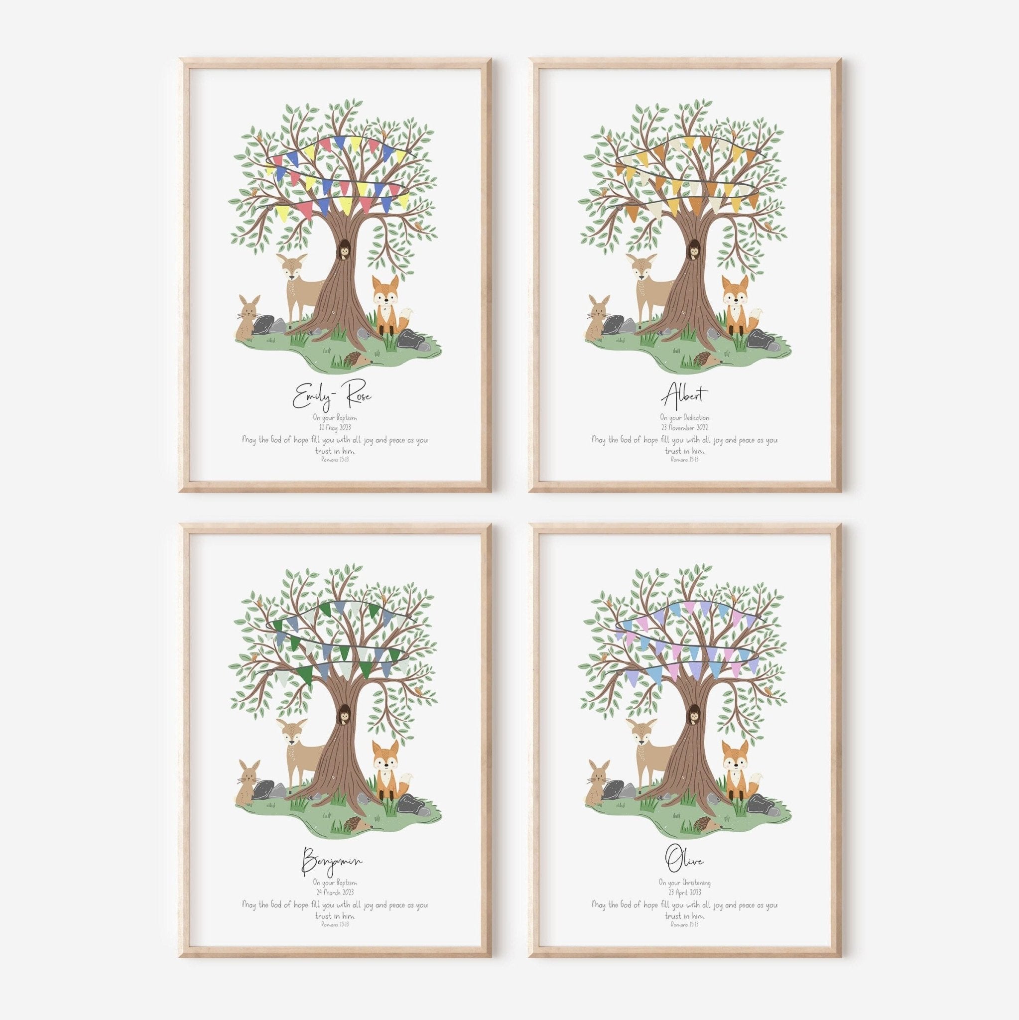 Woodland animal nursery print - Dolly and Fred Designs