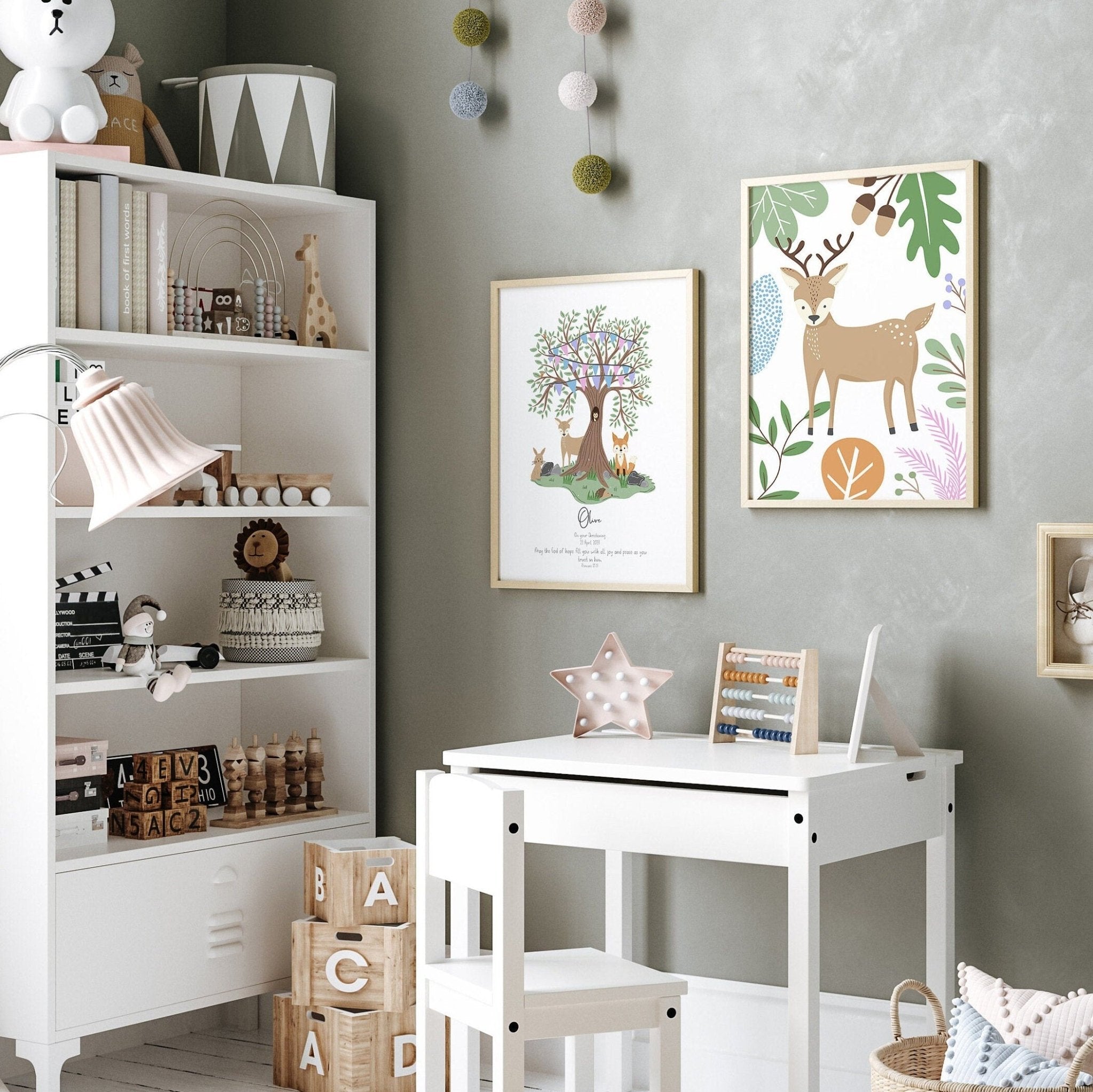 Woodland animal nursery print - Dolly and Fred Designs