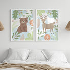 Woodland animal nursery print set for baby boy - Dolly and Fred Designs