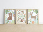 Woodland animal nursery print set for baby boy - Dolly and Fred Designs