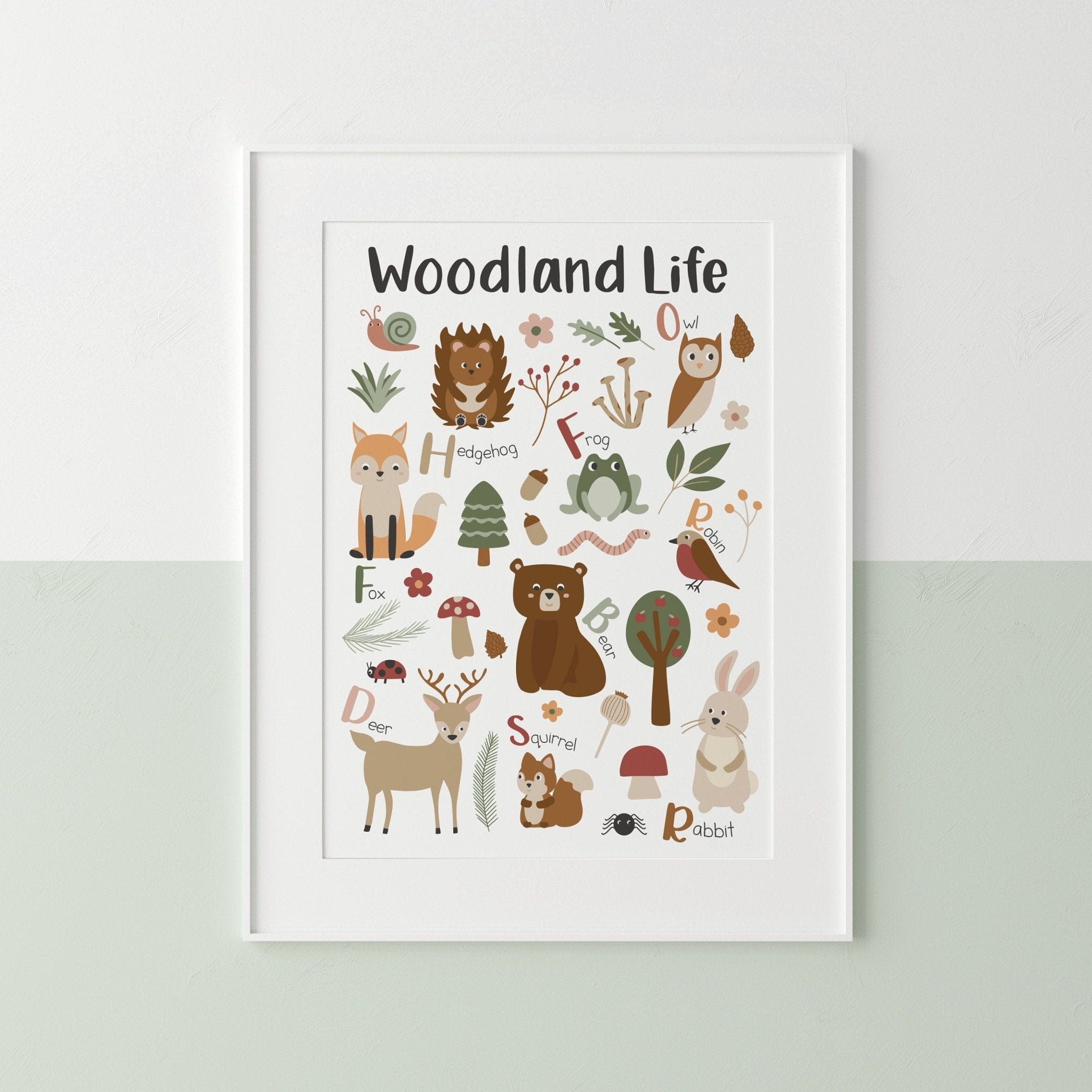 Woodland Life Nursery Print - Dolly and Fred Designs