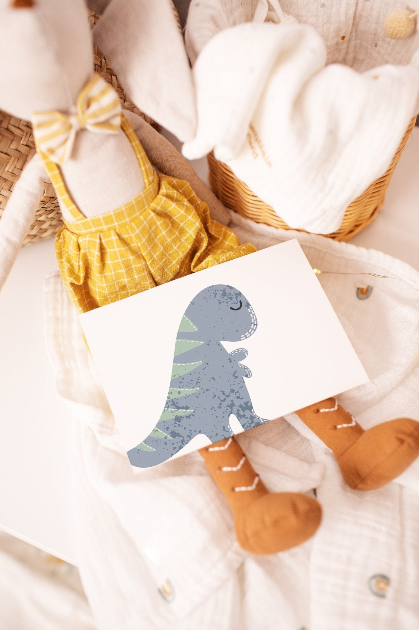 Blue and green dinosaur Postcards - Dolly and Fred Designs