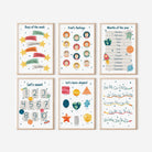 Bright Educational Space Prints Set of 6 - Dolly and Fred Designs