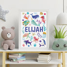 Bright Ocean Animals Bible Verse Nursery Print set - Dolly and Fred Designs