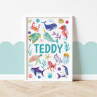 Bright Ocean Animals Bible Verse Nursery Print set - Dolly and Fred Designs