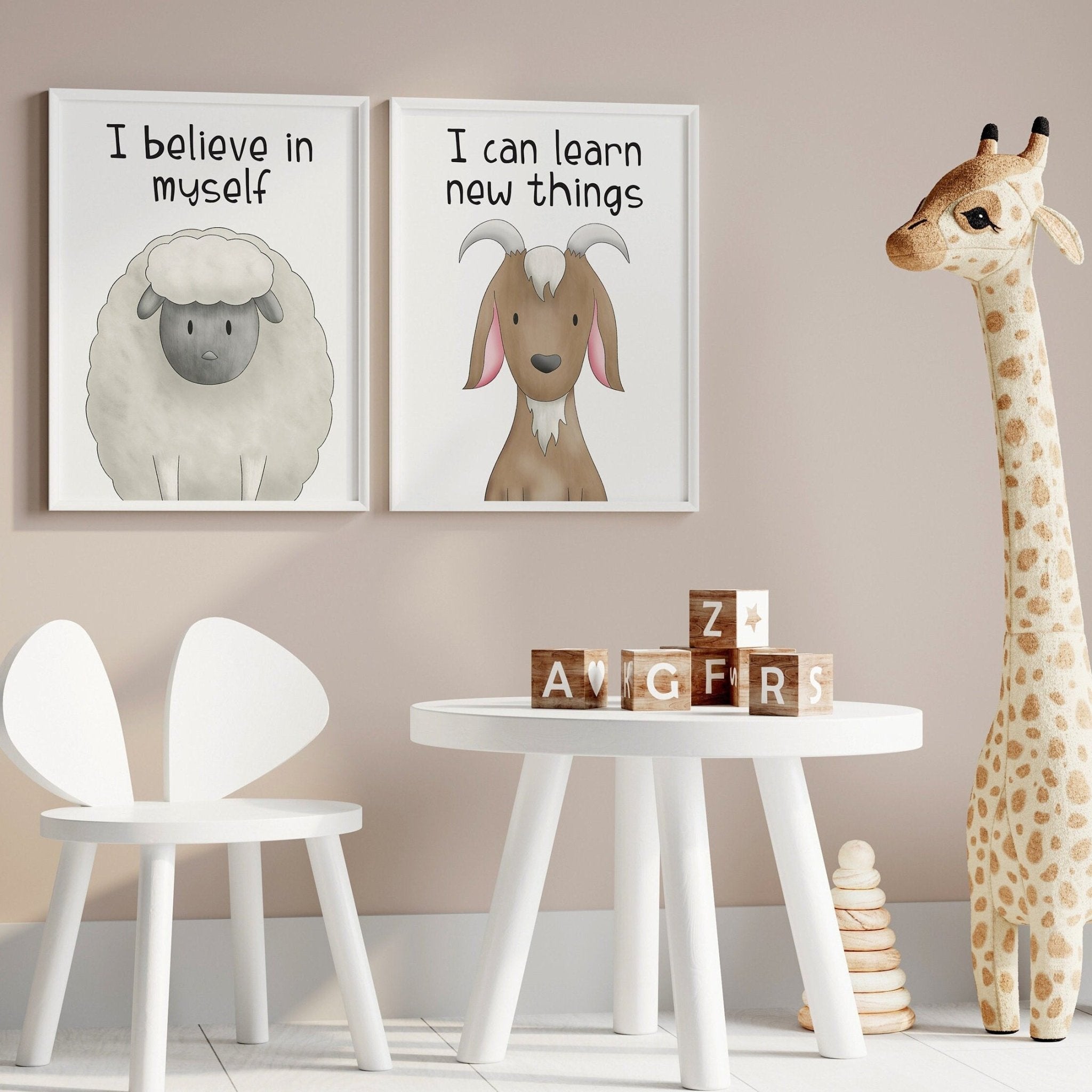 Children's farm animal nursery prints - Dolly and Fred Designs