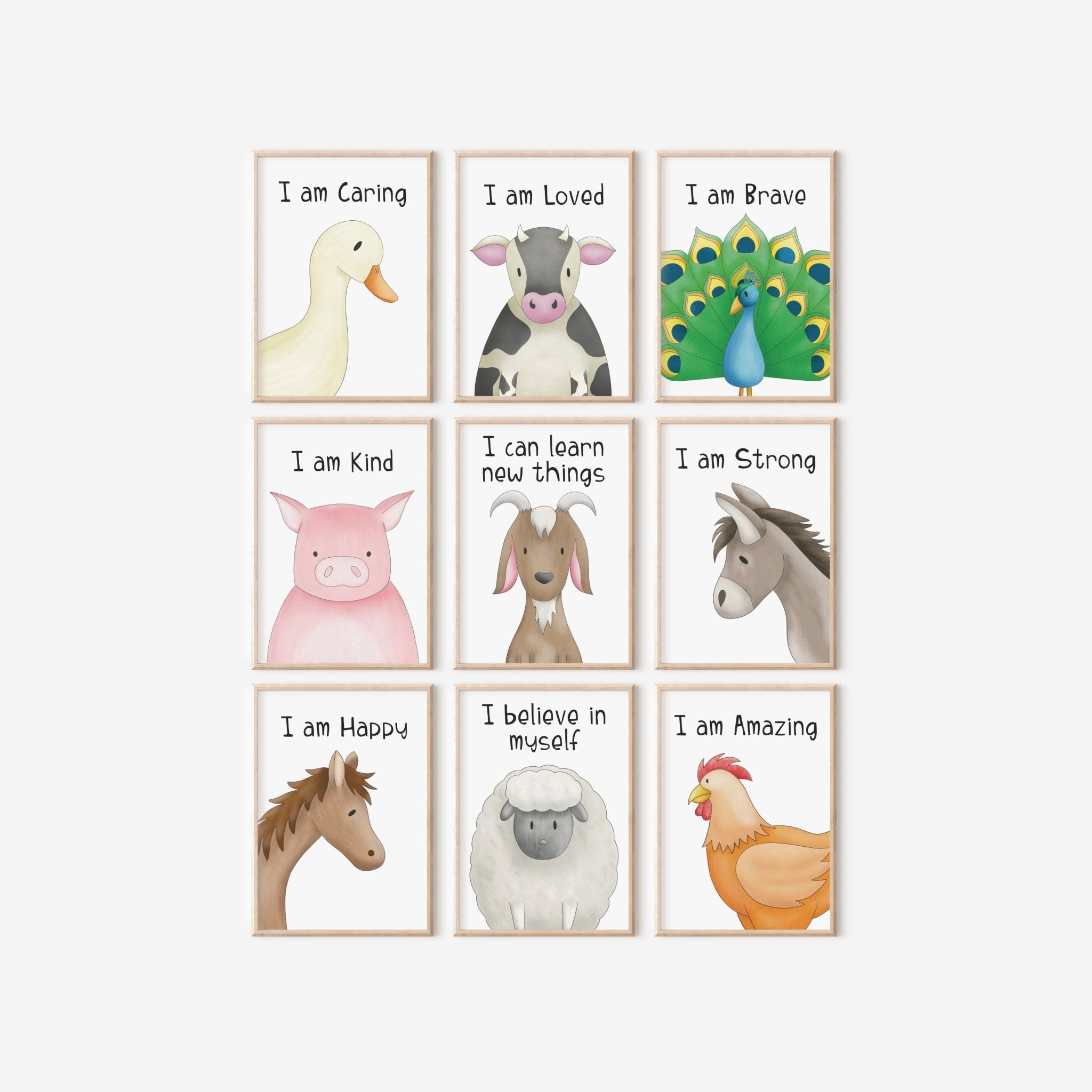 Children's farm animal nursery prints - Dolly and Fred Designs