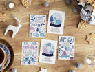 Dinosaur Christmas Card Pack of 5 - Dolly and Fred Designs