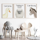 Full set of 9 Farm animal nursery prints - Dolly and Fred Designs