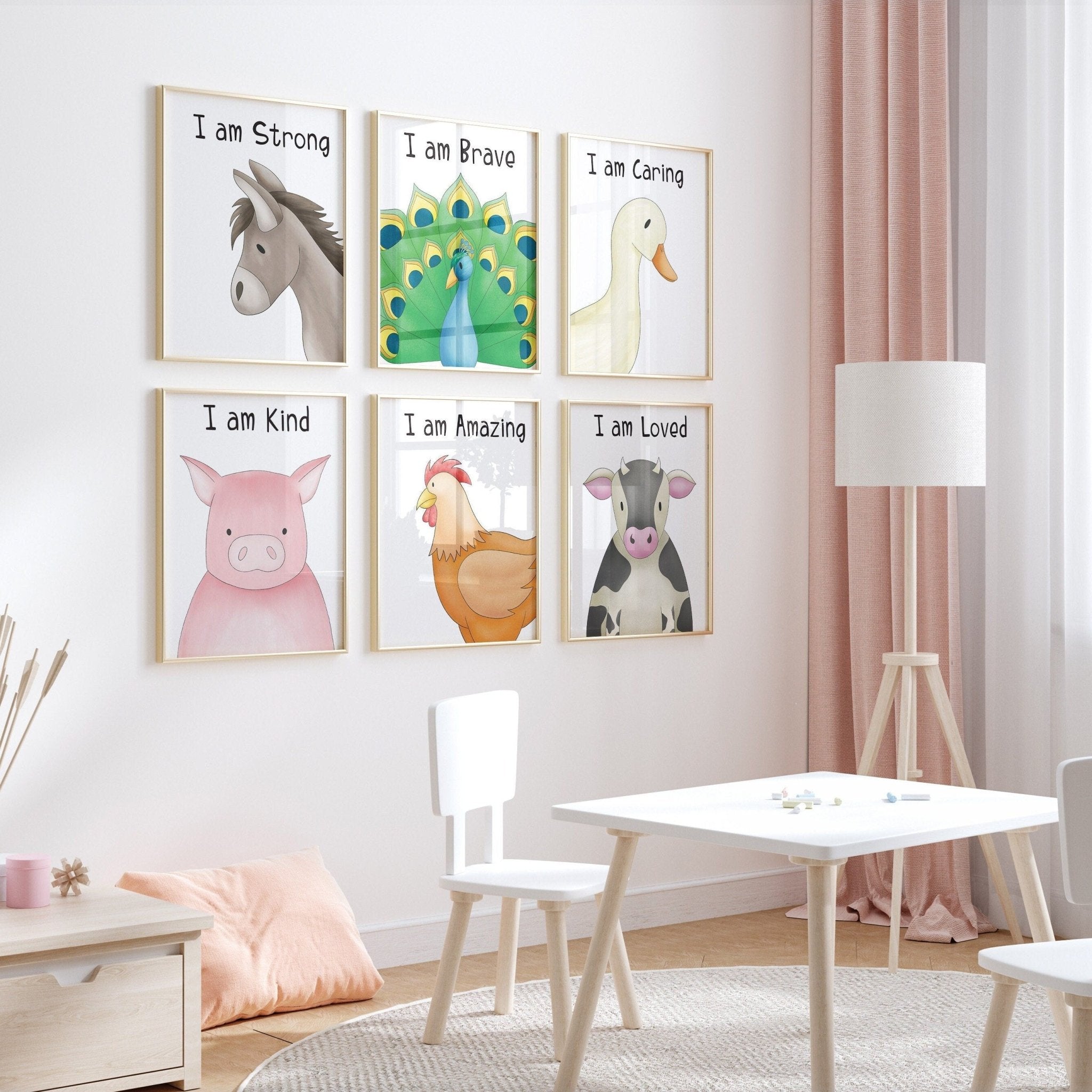 Full set of 9 Farm animal nursery prints - Dolly and Fred Designs