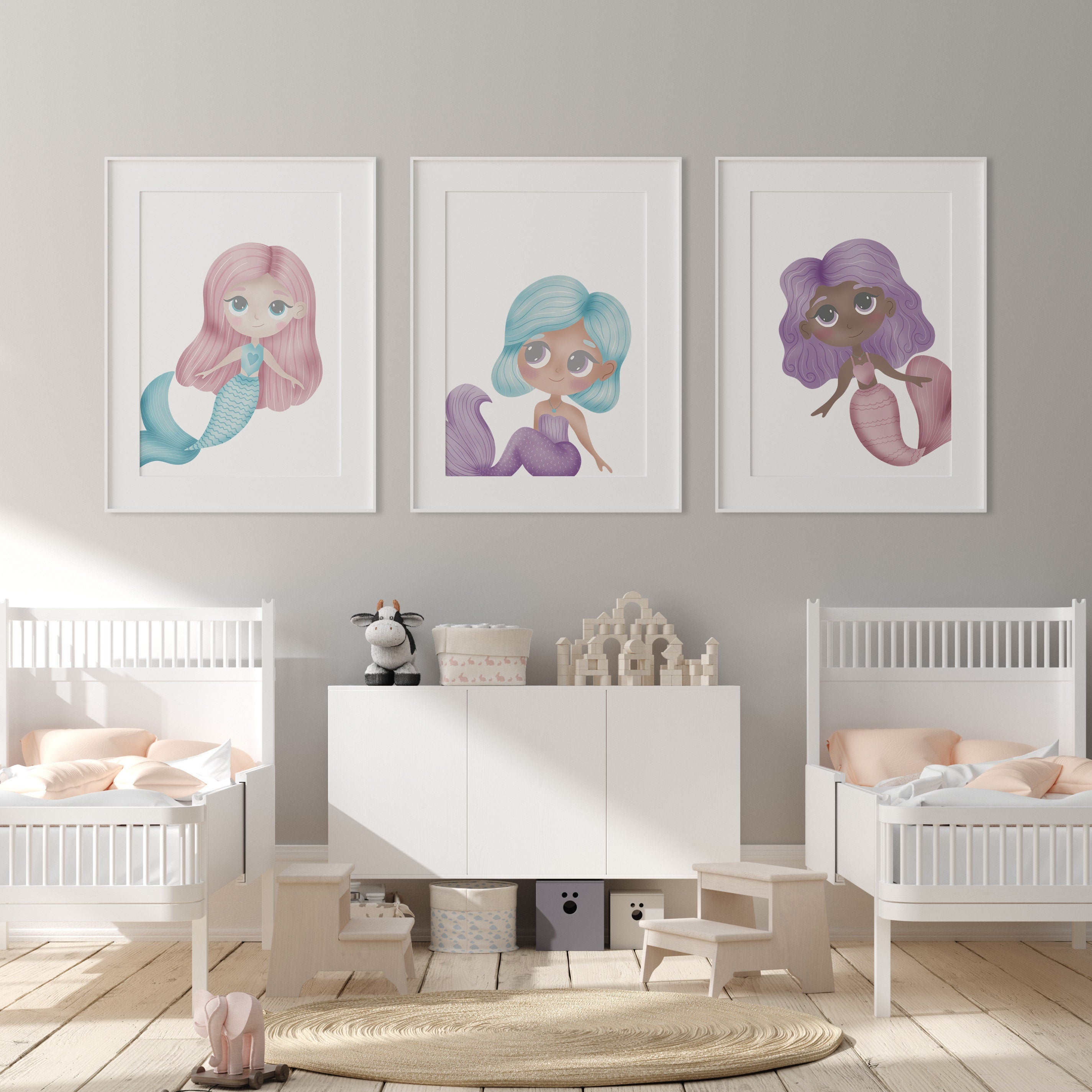 Mermaid nursery hot sale wall decor