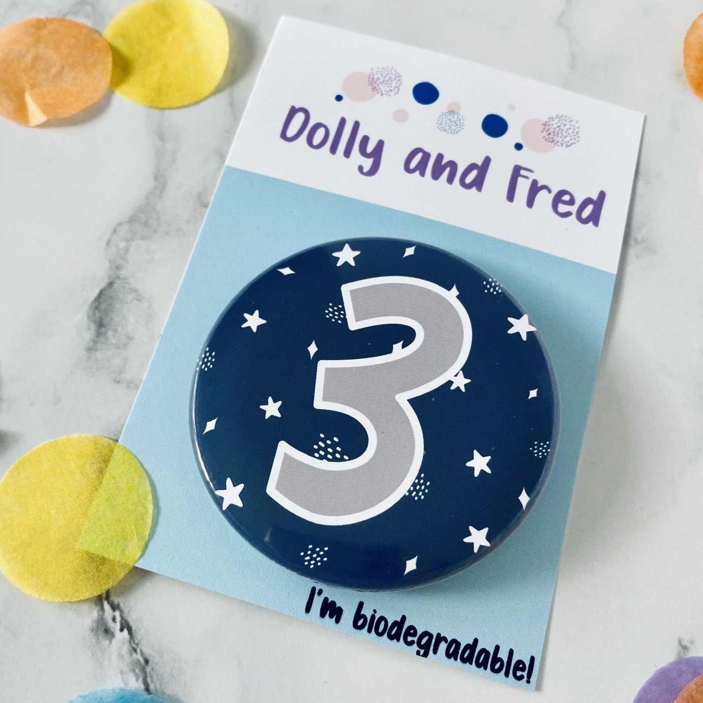 Navy Blue Number Badge - Dolly and Fred Designs