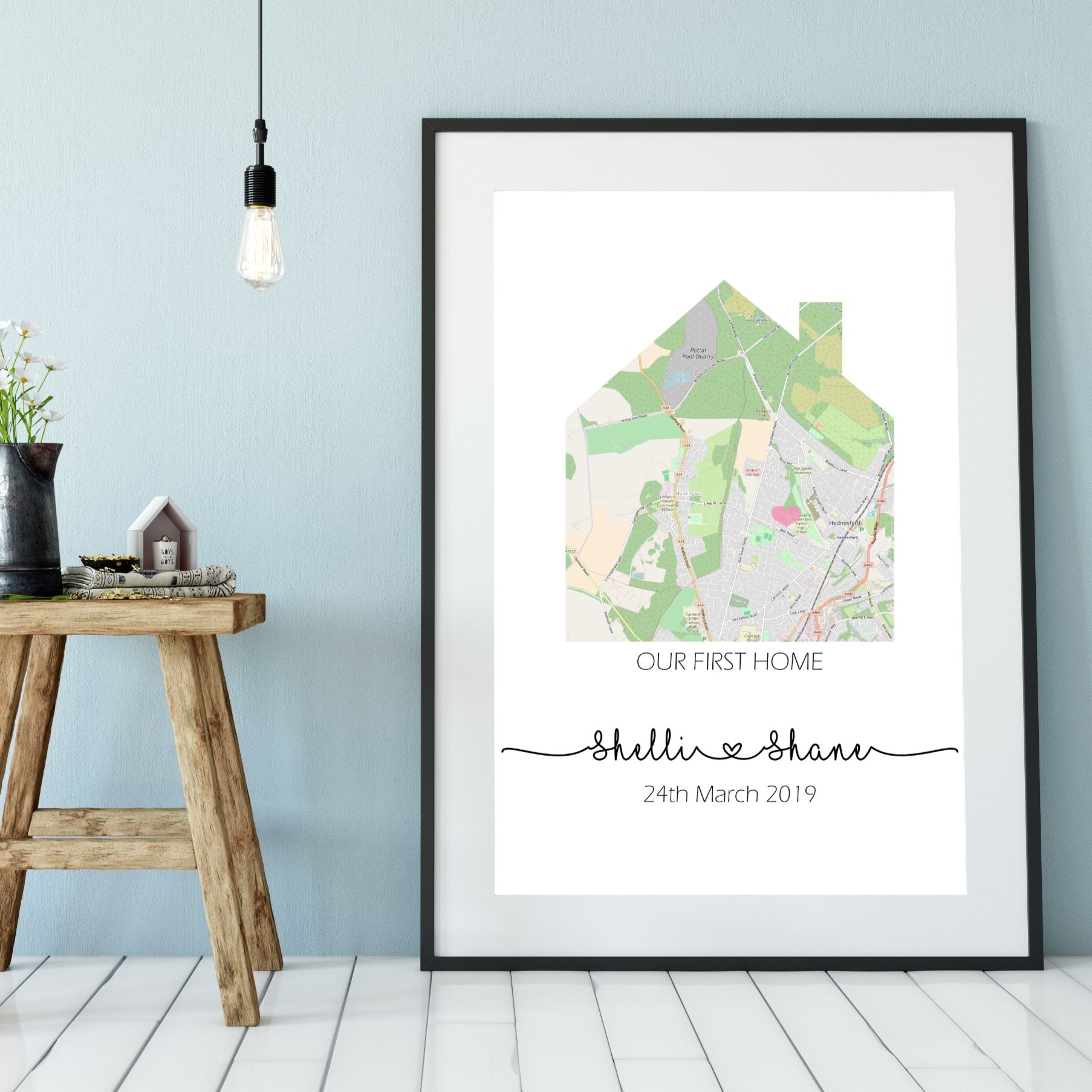 New Home Custom Map Print - Dolly and Fred Designs