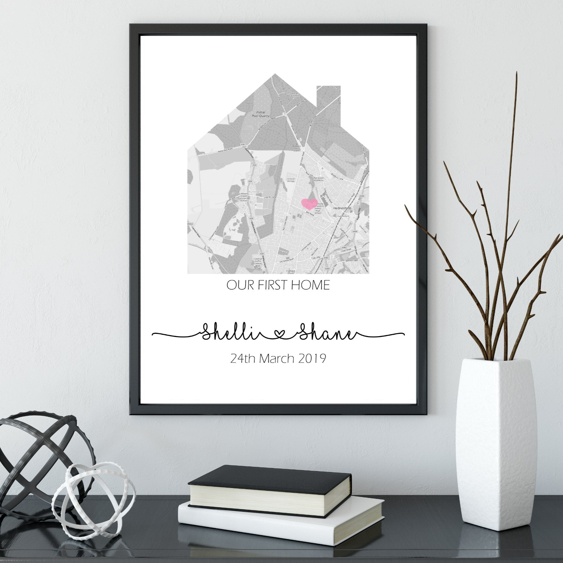 New Home Custom Map Print - Dolly and Fred Designs