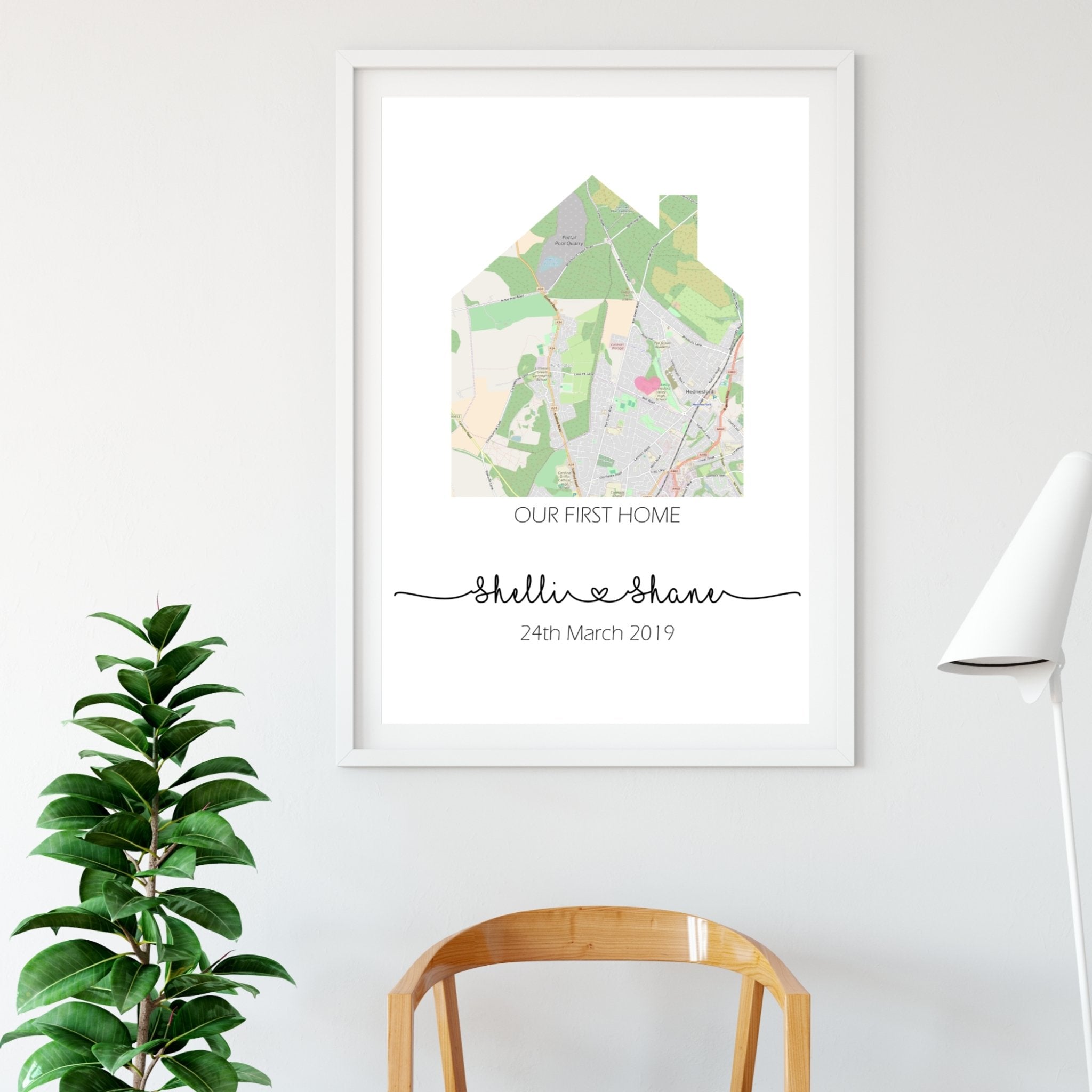 New Home Custom Map Print - Dolly and Fred Designs