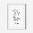 Ocean nursery monogram print - Dolly and Fred Designs